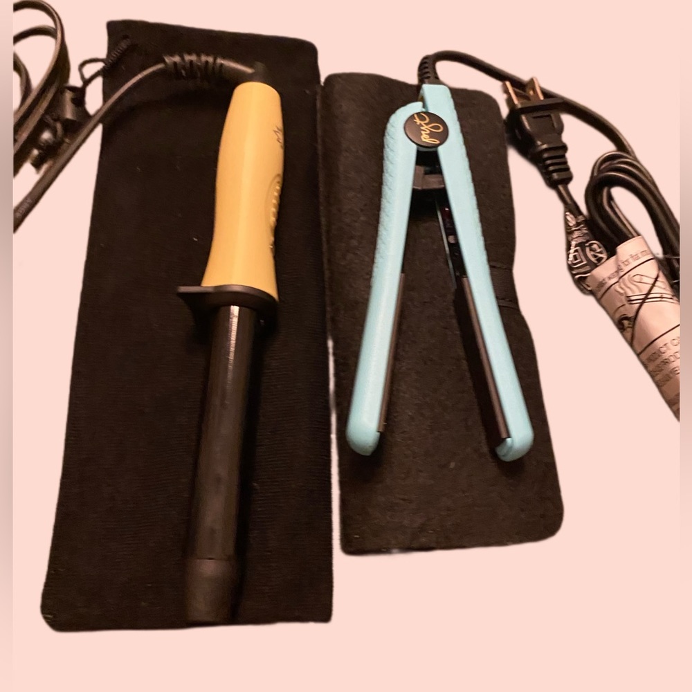 Travel size hair curler and straightener
